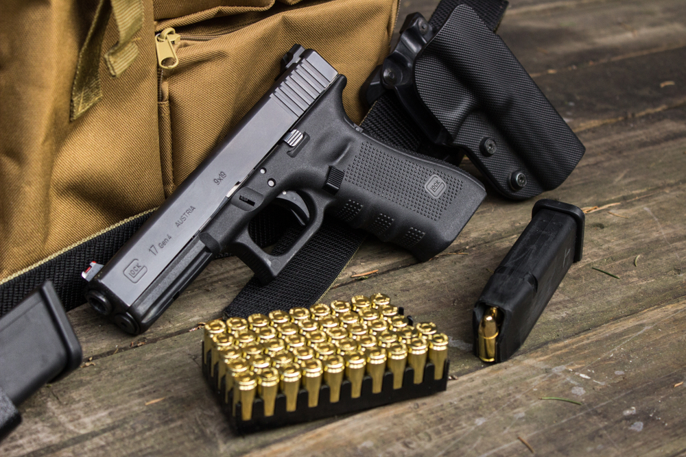 9mm 9x19 Luger Caliber Live Ammunition With Golden Cartridges